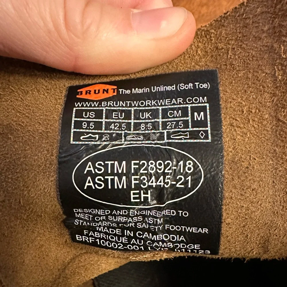 Brunt Marin Unlined Soft Moc Toe work boot men’s 9.5 lightly used - Picture 5 of 6